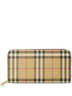 Burberry Check Zip Around Long Wallet Archive Beige