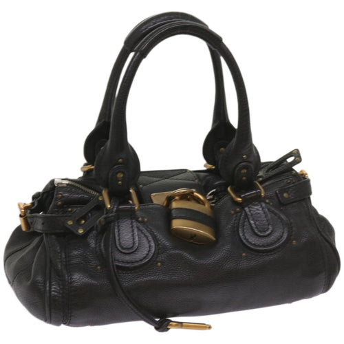 Chloe Paddington Shoulder Bag Leather Black 66642