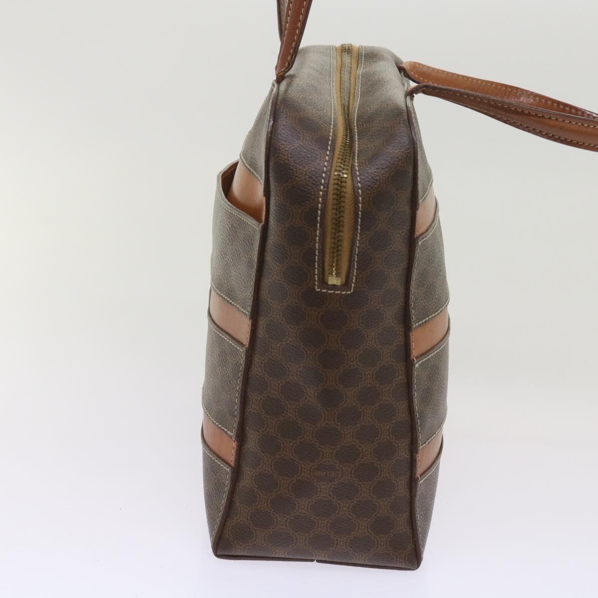 CELINE Macadam Canvas Hand Bag PVC Brown  66659