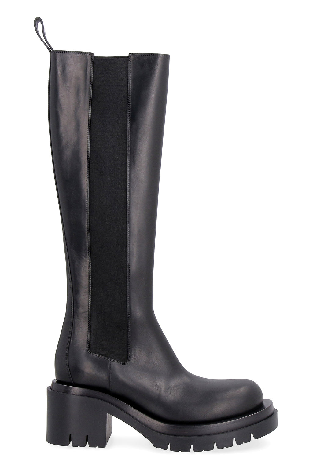 BOTTEGA VENETA Lug Leather Boots with Side Elastic Inserts - Women