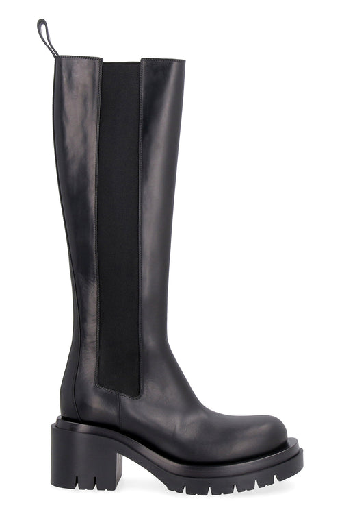 BOTTEGA VENETA Lug Leather Boots with Side Elastic Inserts - Women