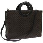 CELINE Macadam Canvas Hand Bag PVC 2way Black  66733