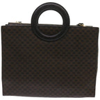 CELINE Macadam Canvas Hand Bag PVC 2way Black  66733