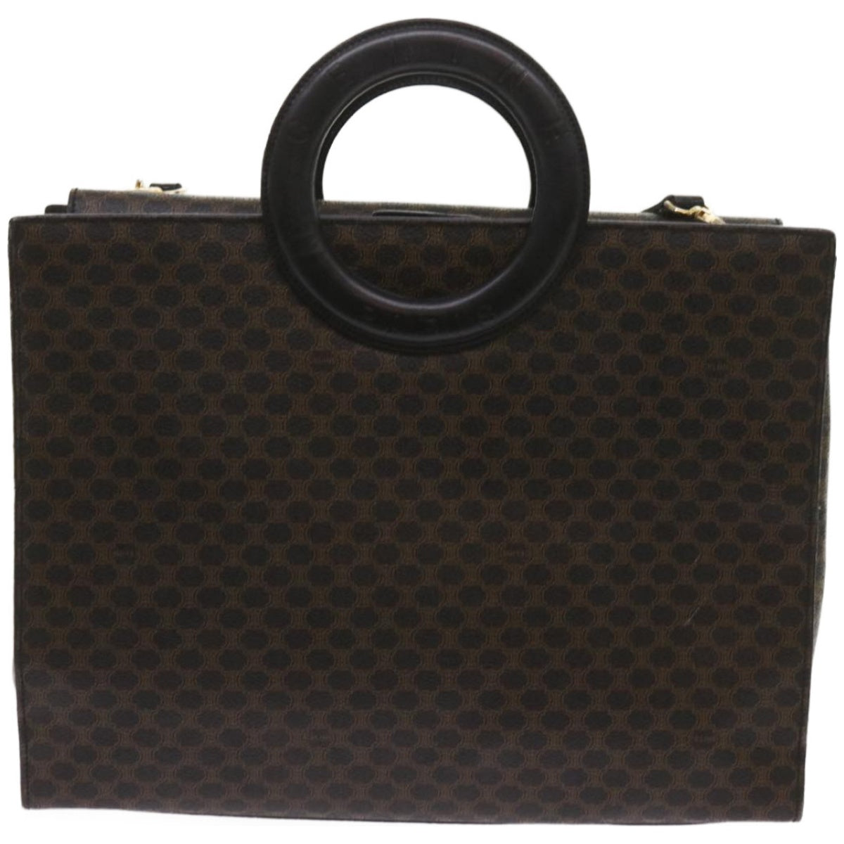 CELINE Macadam Canvas Hand Bag PVC 2way Black  66733