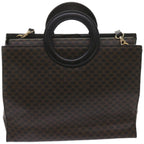 CELINE Macadam Canvas Hand Bag PVC 2way Black  66733