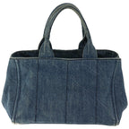 PRADA Canapa MM Hand Bag Canvas Blue  66801
