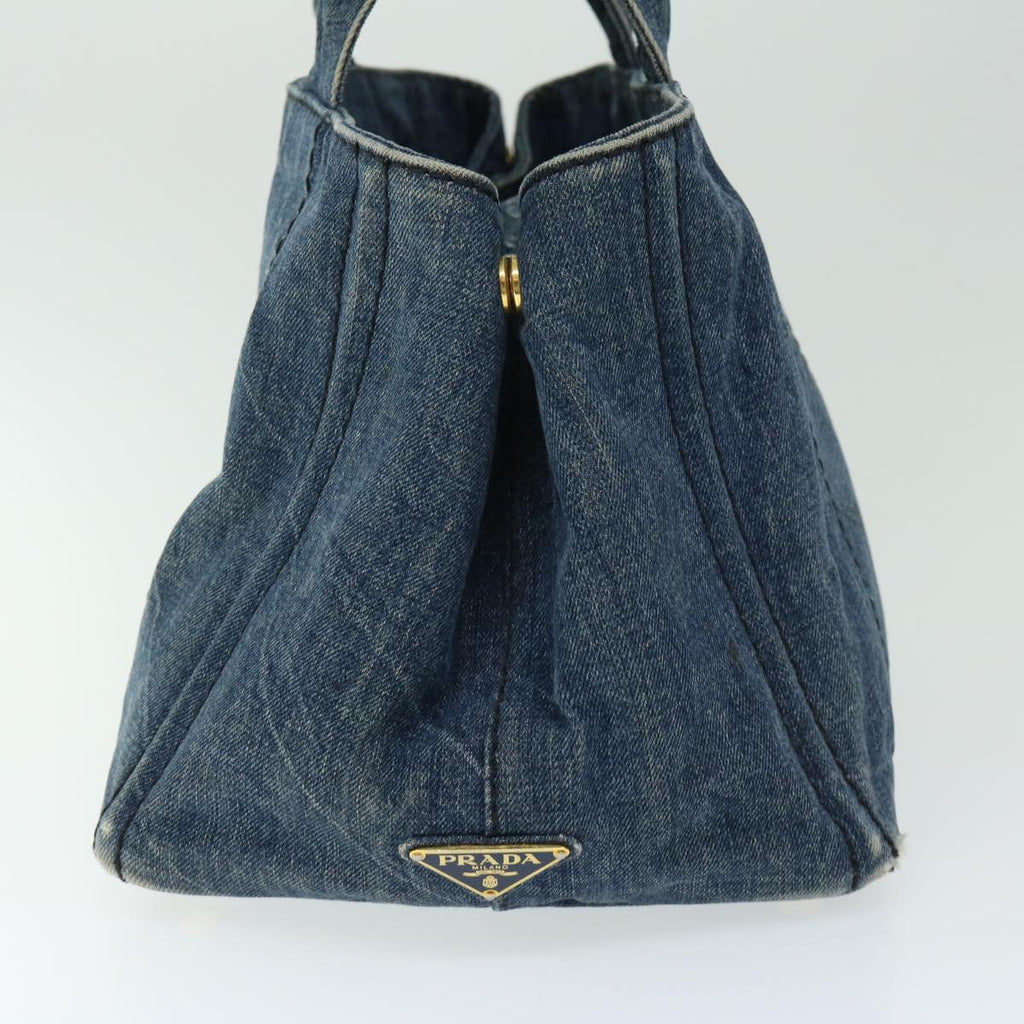 PRADA Canapa MM Hand Bag Canvas Blue  66801