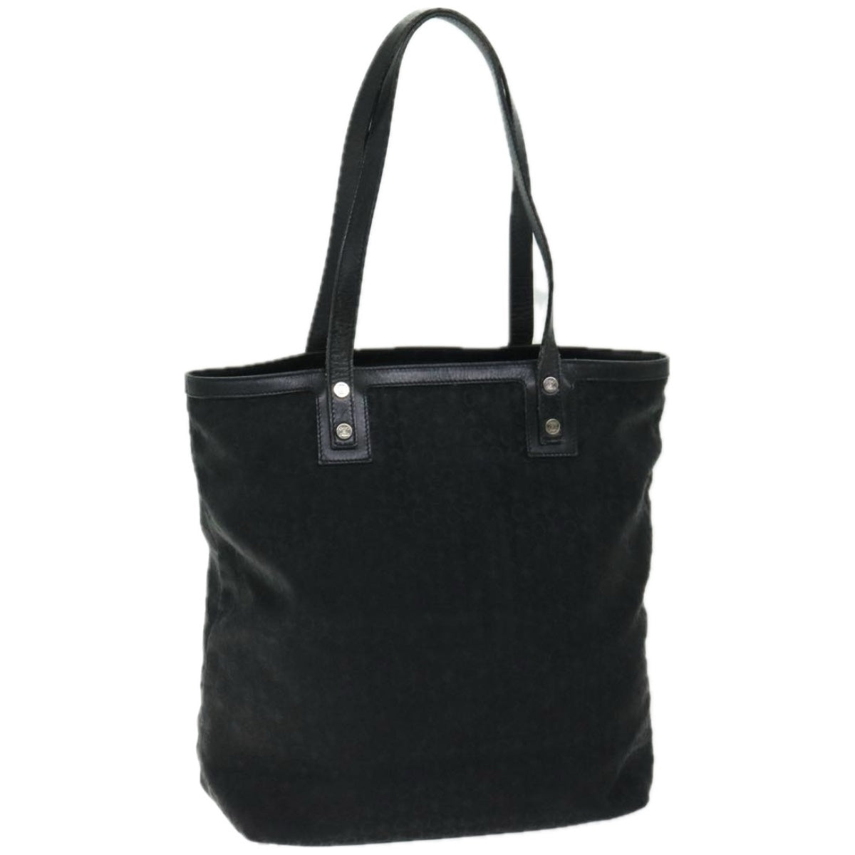 CELINE C Macadam Canvas Tote Bag Black  66820
