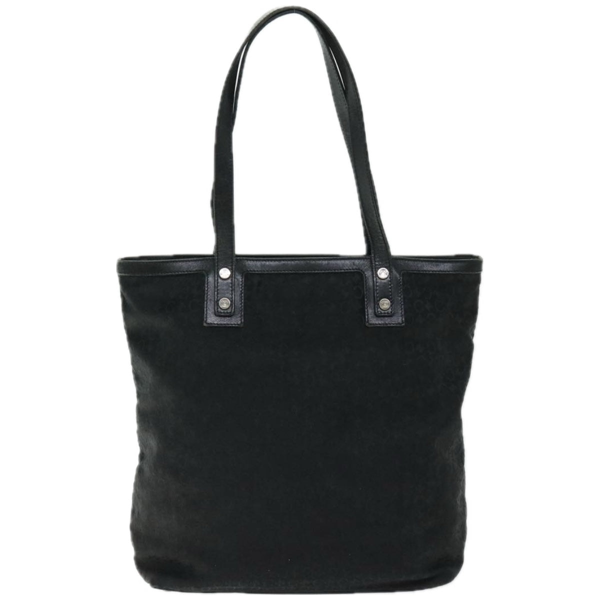 CELINE C Macadam Canvas Tote Bag Black  66820
