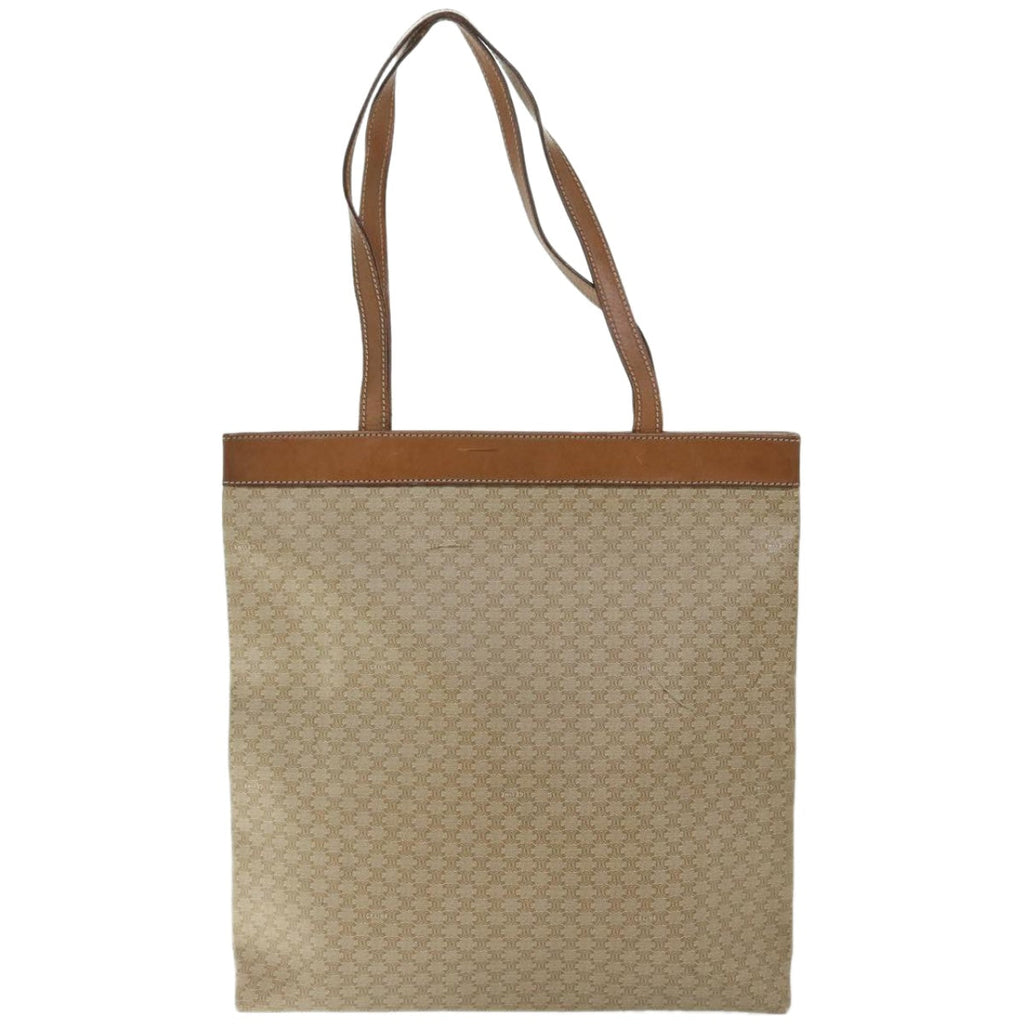 CELINE Macadam Canvas Tote Bag Beige  66821