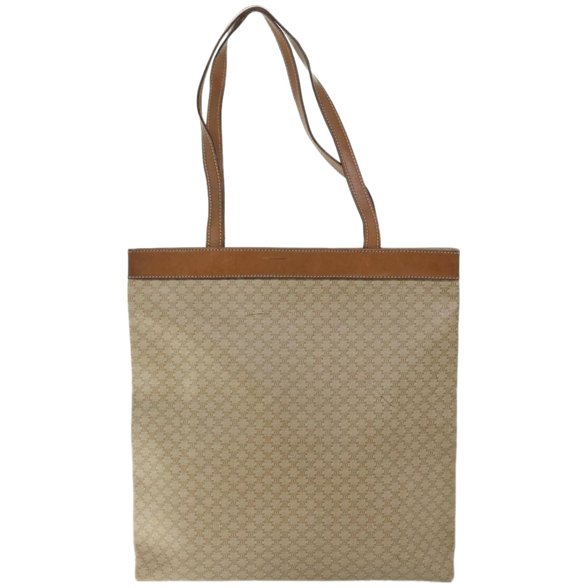 CELINE Macadam Canvas Tote Bag Beige  66821