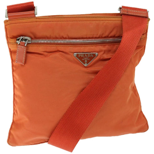 PRADA Shoulder Bag Nylon Orange  66826