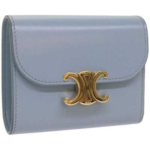CELINE Wallet Leather Light Blue 10D783DPV  66844A