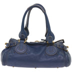 Chloe Paddington Shoulder Bag Leather Blue 66849