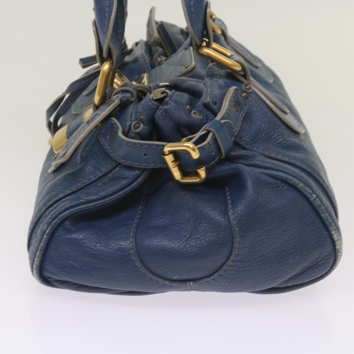 Chloe Paddington Shoulder Bag Leather Blue 66849