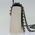 PRADA Chain Shoulder Bag Leather Ivory 66873