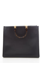Fendi Black Leather Sunshine Shopper Tote
