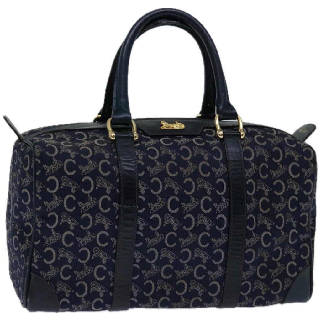 CELINE C Macadam Canvas Hand Bag Navy  66941
