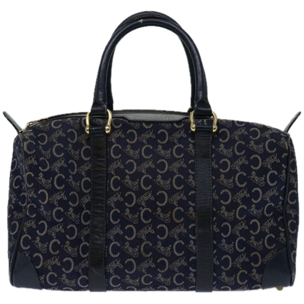 CELINE C Macadam Canvas Hand Bag Navy  66941