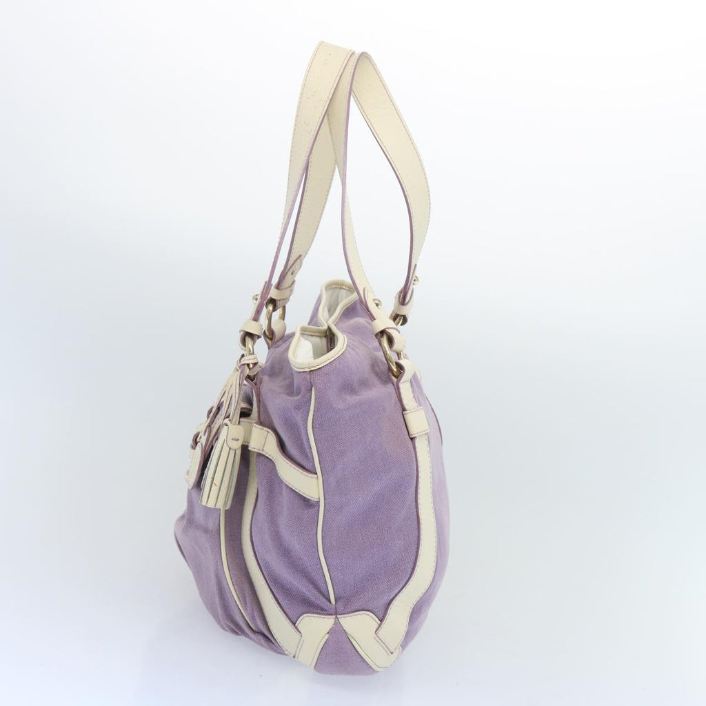 CELINE Tote Bag Canvas Purple Auth 66944