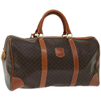 CELINE Macadam Canvas Boston Bag PVC Brown  66956