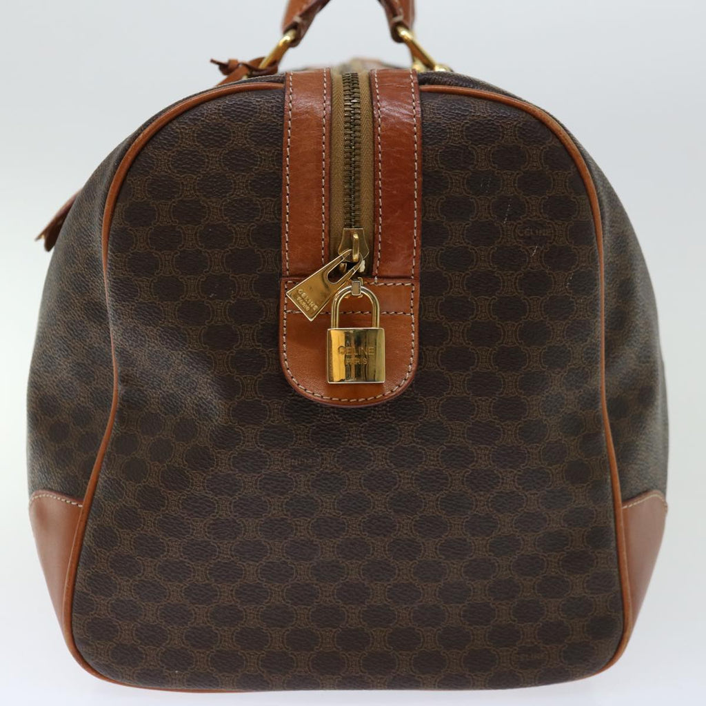 CELINE Macadam Canvas Boston Bag PVC Brown  66956