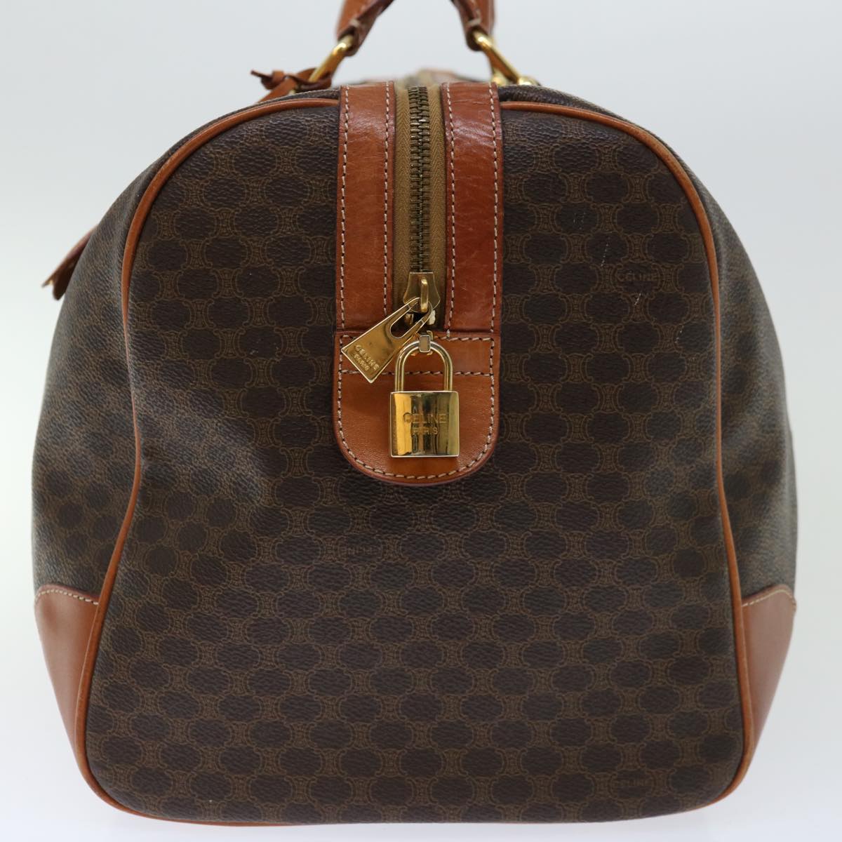 CELINE Macadam Canvas Boston Bag PVC Brown  66956