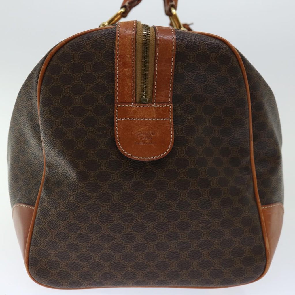 CELINE Macadam Canvas Boston Bag PVC Brown  66956