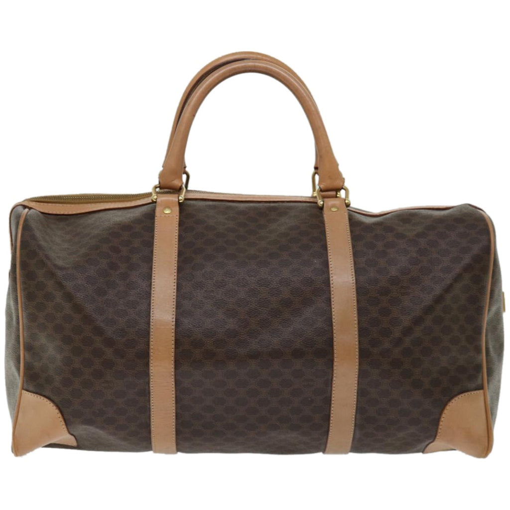 CELINE Macadam Canvas Boston Bag PVC Brown  66957
