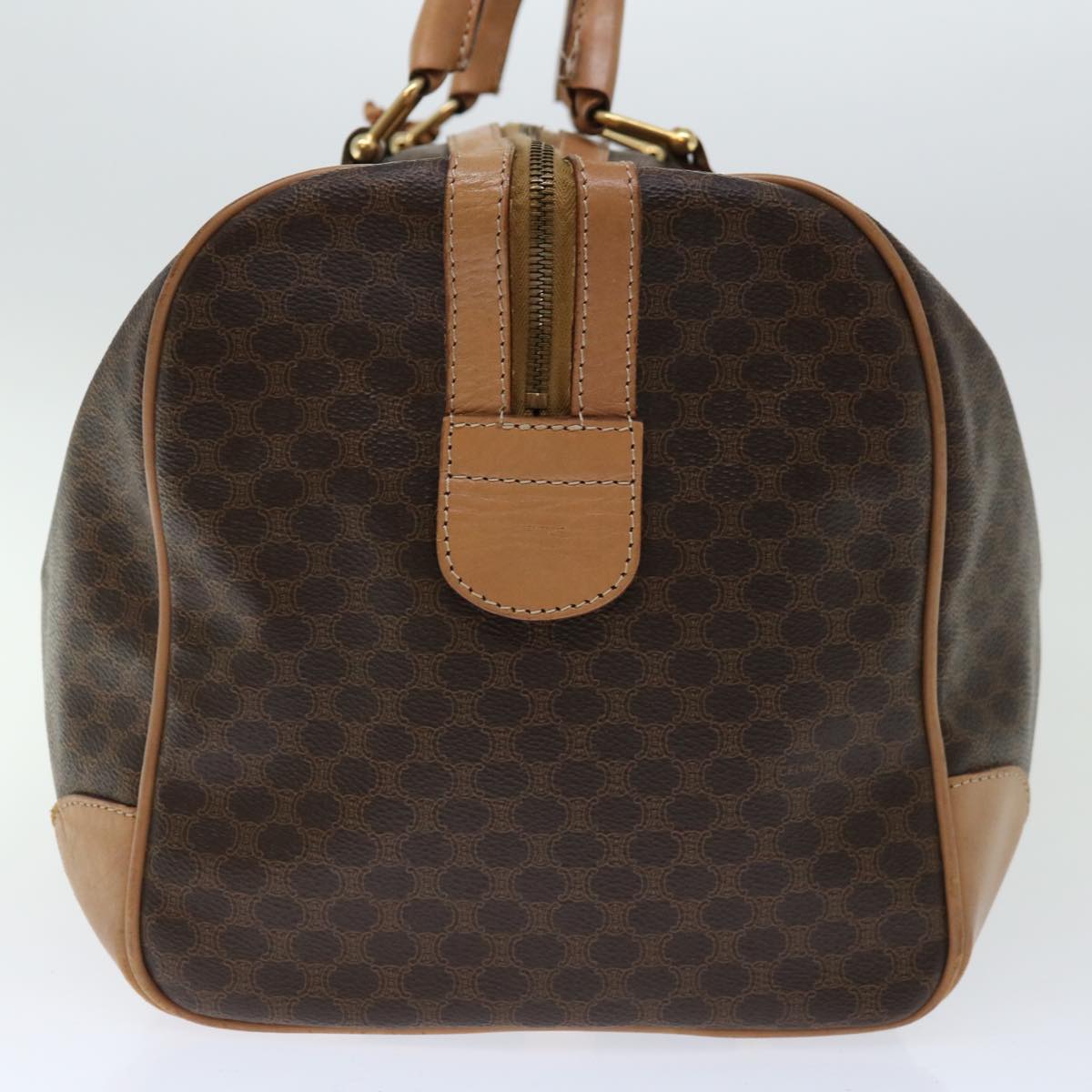 CELINE Macadam Canvas Boston Bag PVC Brown  66957