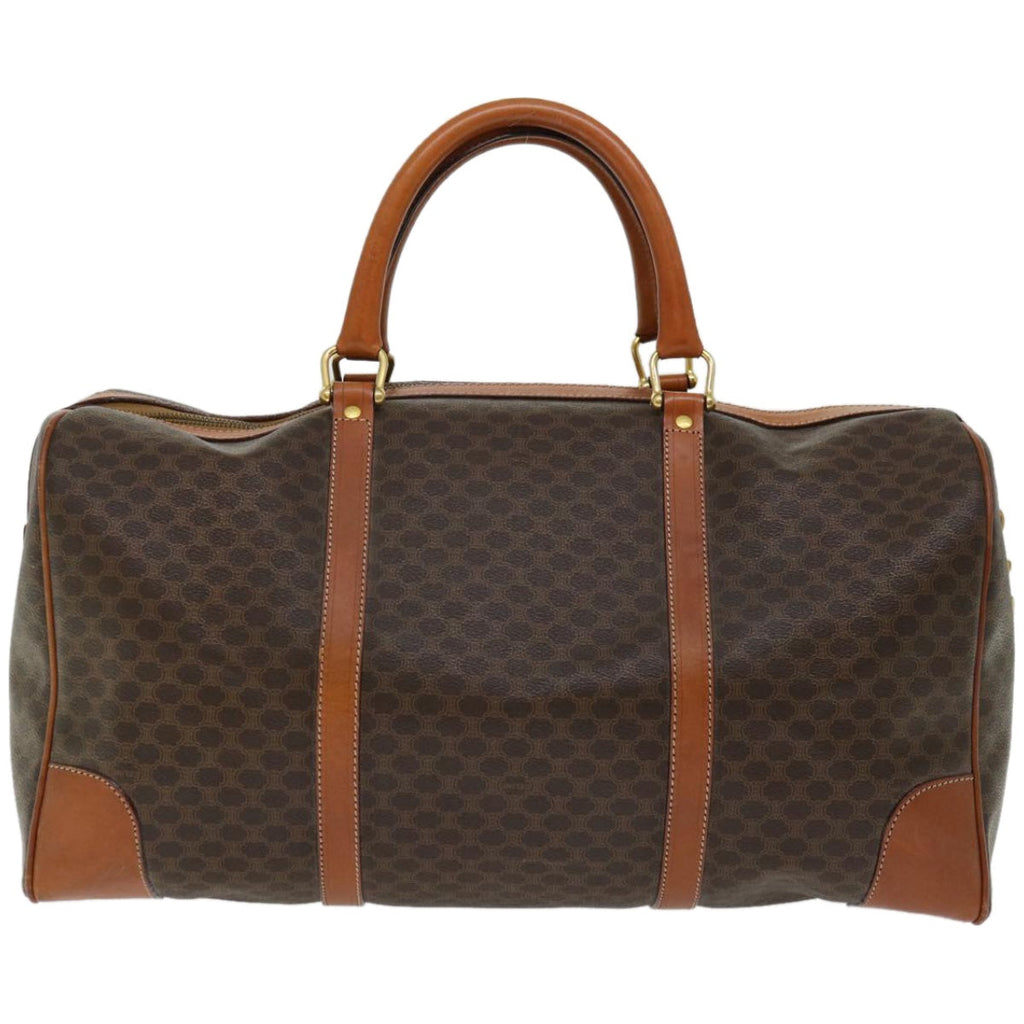 CELINE Macadam Canvas Boston Bag PVC Brown  66958