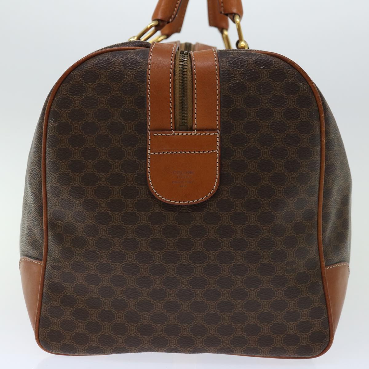 CELINE Macadam Canvas Boston Bag PVC Brown  66958