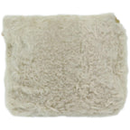 CELINE Chain Shoulder Bag Wool White Auth 66964