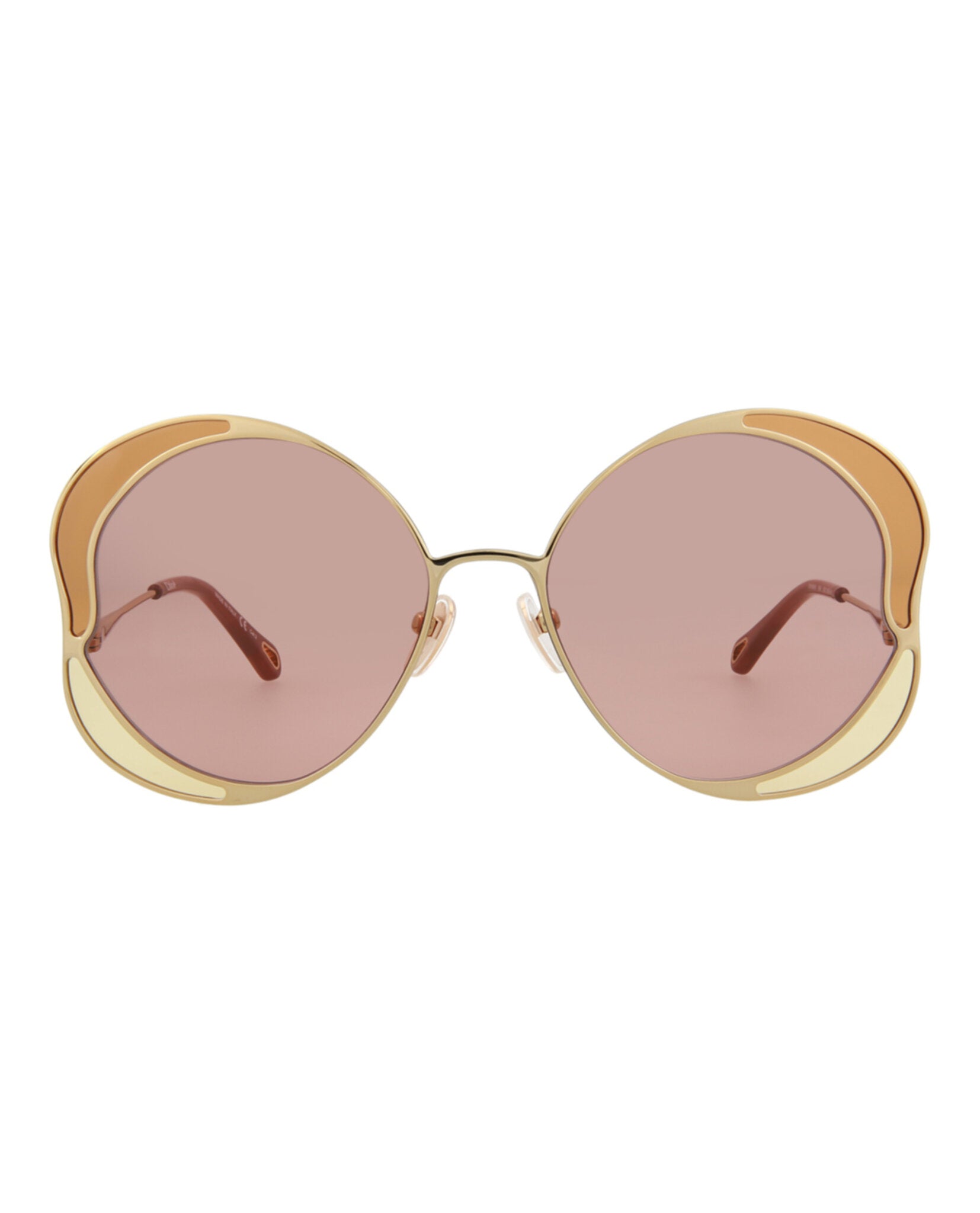 Chloe Round-Frame Metal Sunglasses