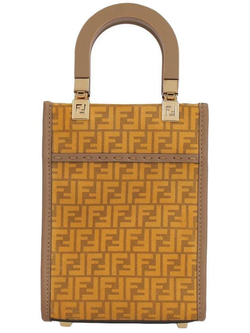 Fendi Logo Pattern Sunshine Small Tote Bag Yellow