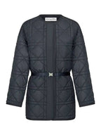 Macrocannage Belted Quilted Technical Taffeta Padding Navy Dior