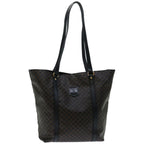 CELINE Macadam Canvas Tote Bag PVC Leather Black  67059