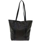 CELINE Macadam Canvas Tote Bag PVC Leather Black  67059