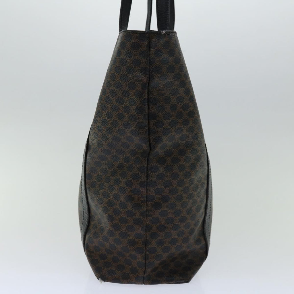 CELINE Macadam Canvas Tote Bag PVC Leather Black  67059