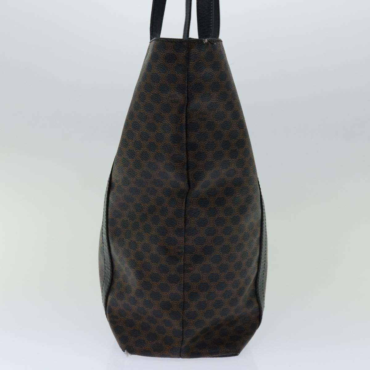 CELINE Macadam Canvas Tote Bag PVC Leather Black  67059