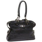 CELINE Hand Bag Leather Black  67072