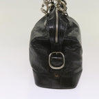CELINE Hand Bag Leather Black  67072