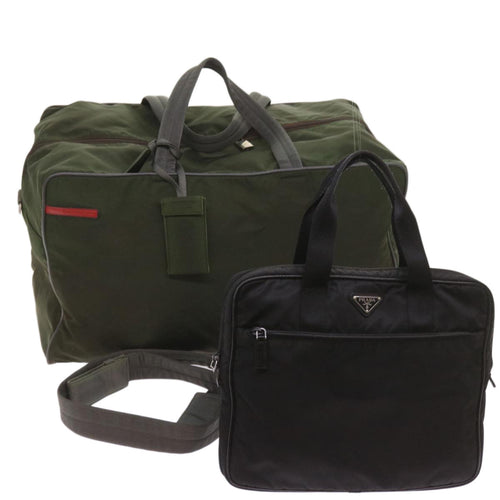 PRADA Shoulder Bag Nylon 2Set Black Khaki 67079