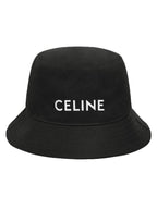CELINE Embroidered Logo Bucket Hat Black
