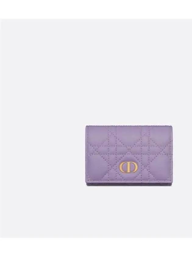 Caro XS Supple Cannage Calfskin Card Wallet Lilac Dior