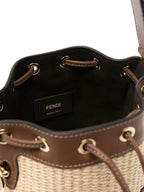 Fendi Women Mon Tresor Mini Bag In Natural Raffia