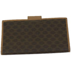 CELINE Macadam Canvas Wallet PVC Leather Brown  67107