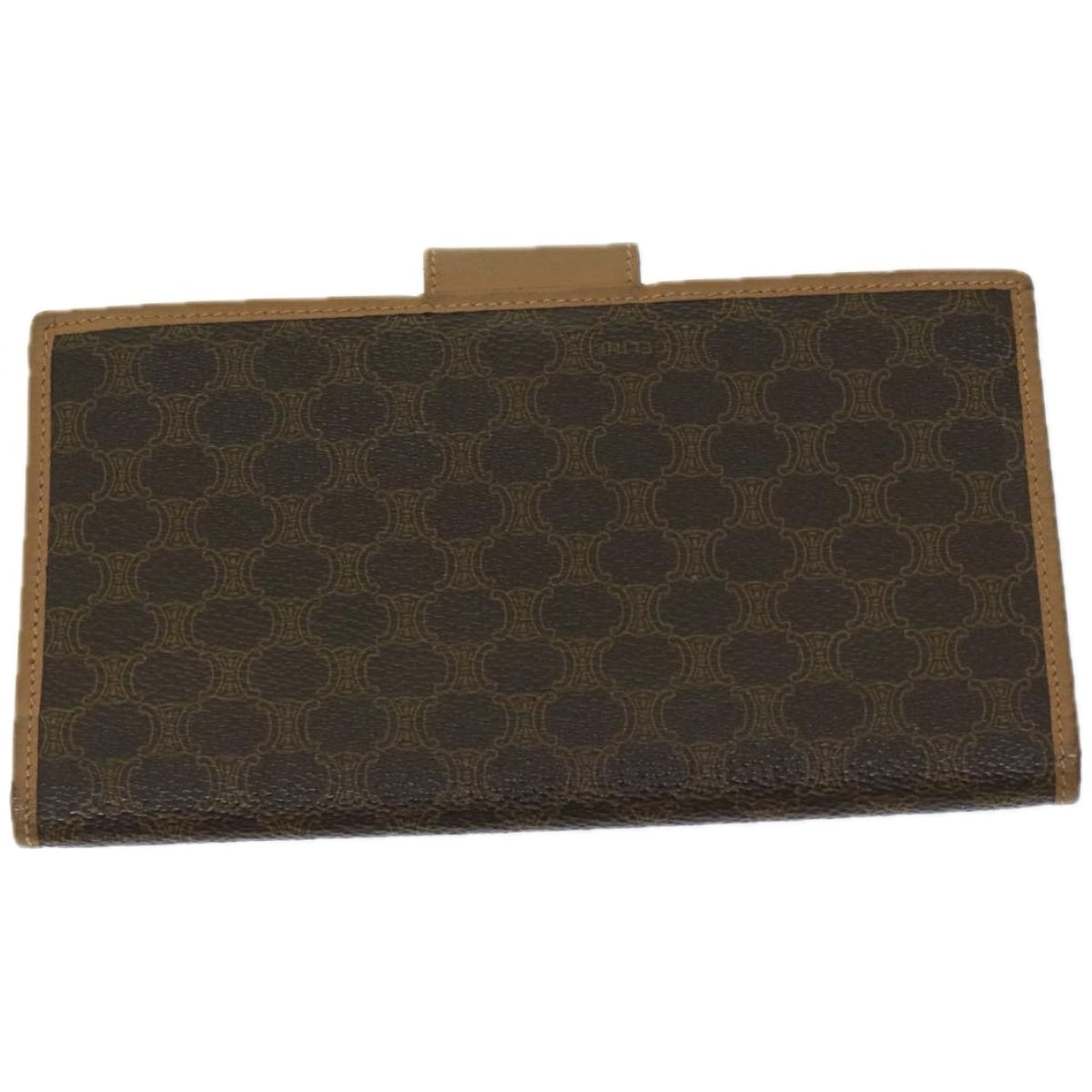 CELINE Macadam Canvas Wallet PVC Leather Brown  67107