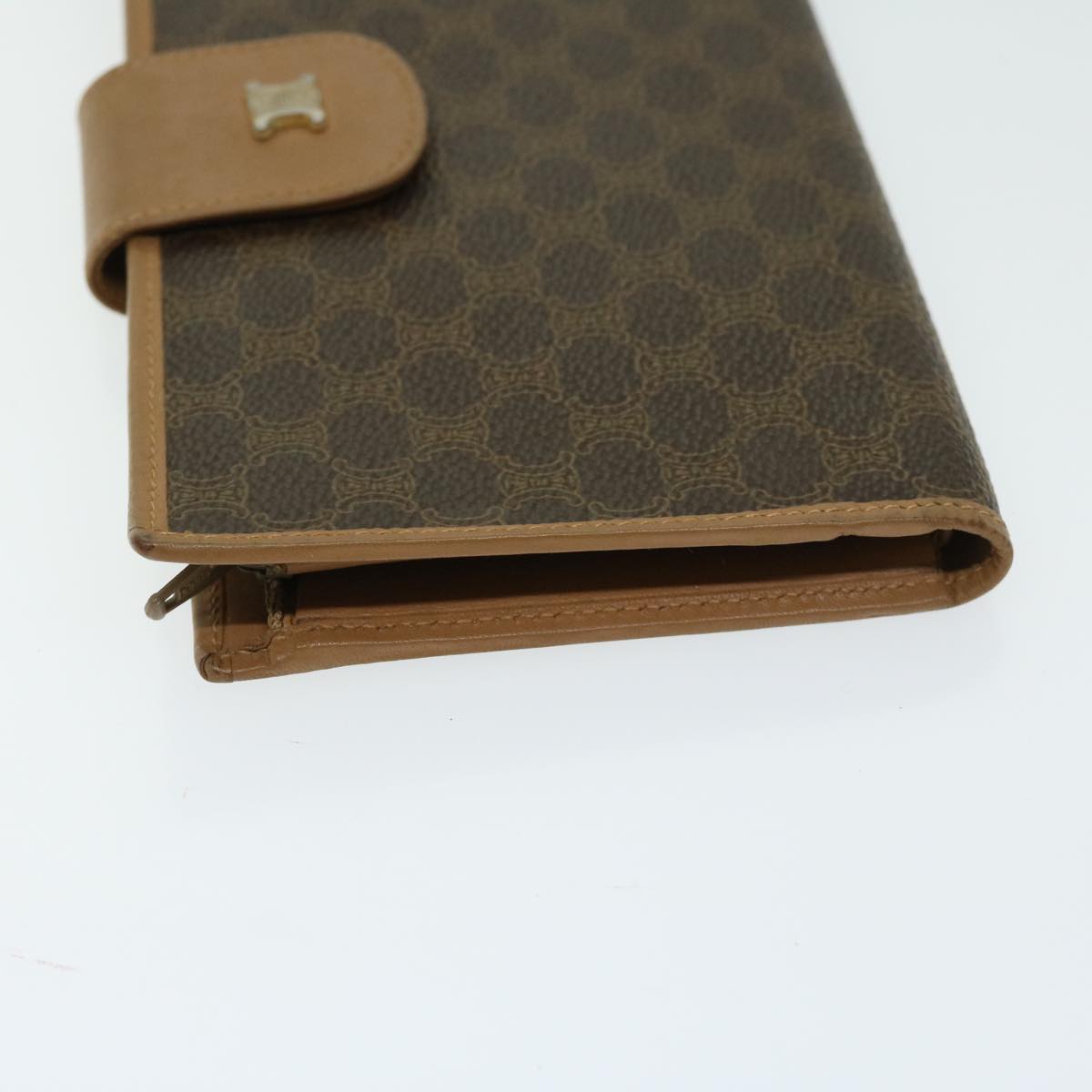 CELINE Macadam Canvas Wallet PVC Leather Brown  67107