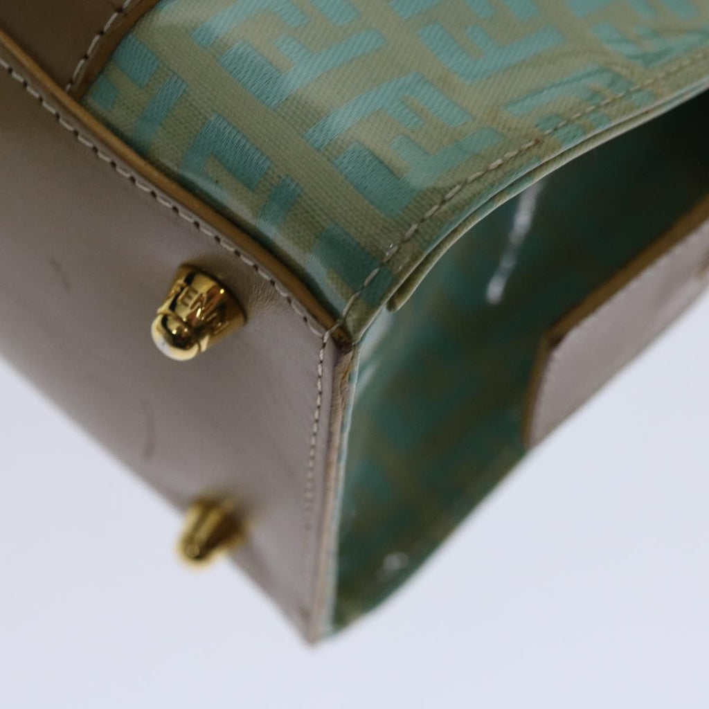 FENDI Zucchino Canvas Hand Bag Enamel Light Blue67120